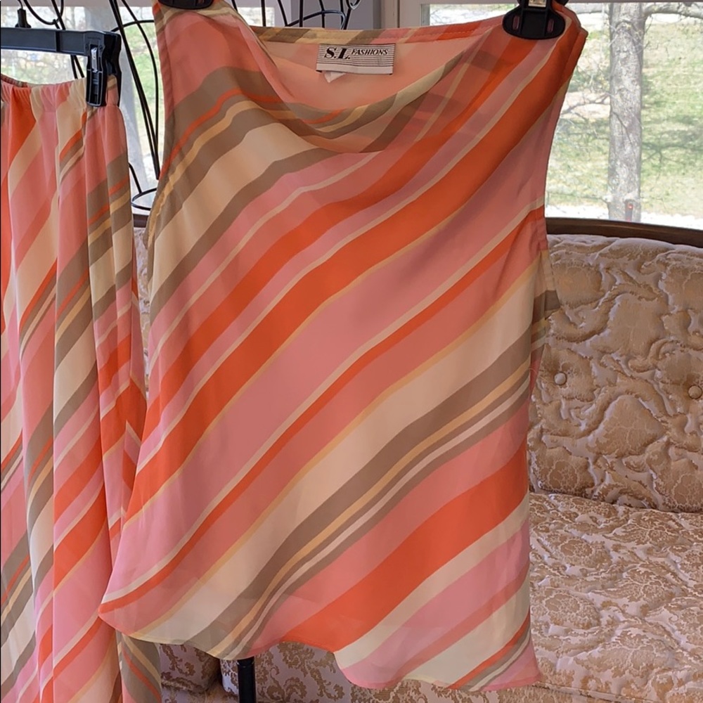 Vintage Multicolored Blouse & Shirt Set Size Six - Picture 3 of 6